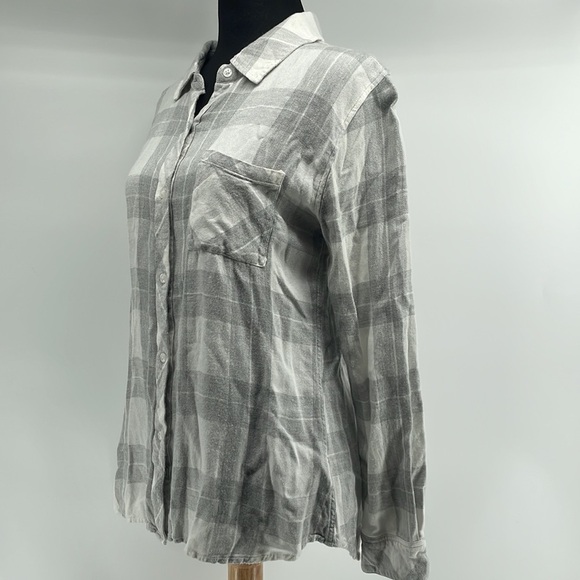 Rails hunter grey plaid button down shirt flannel soft cozy cabin top sz sm - Picture 8 of 11